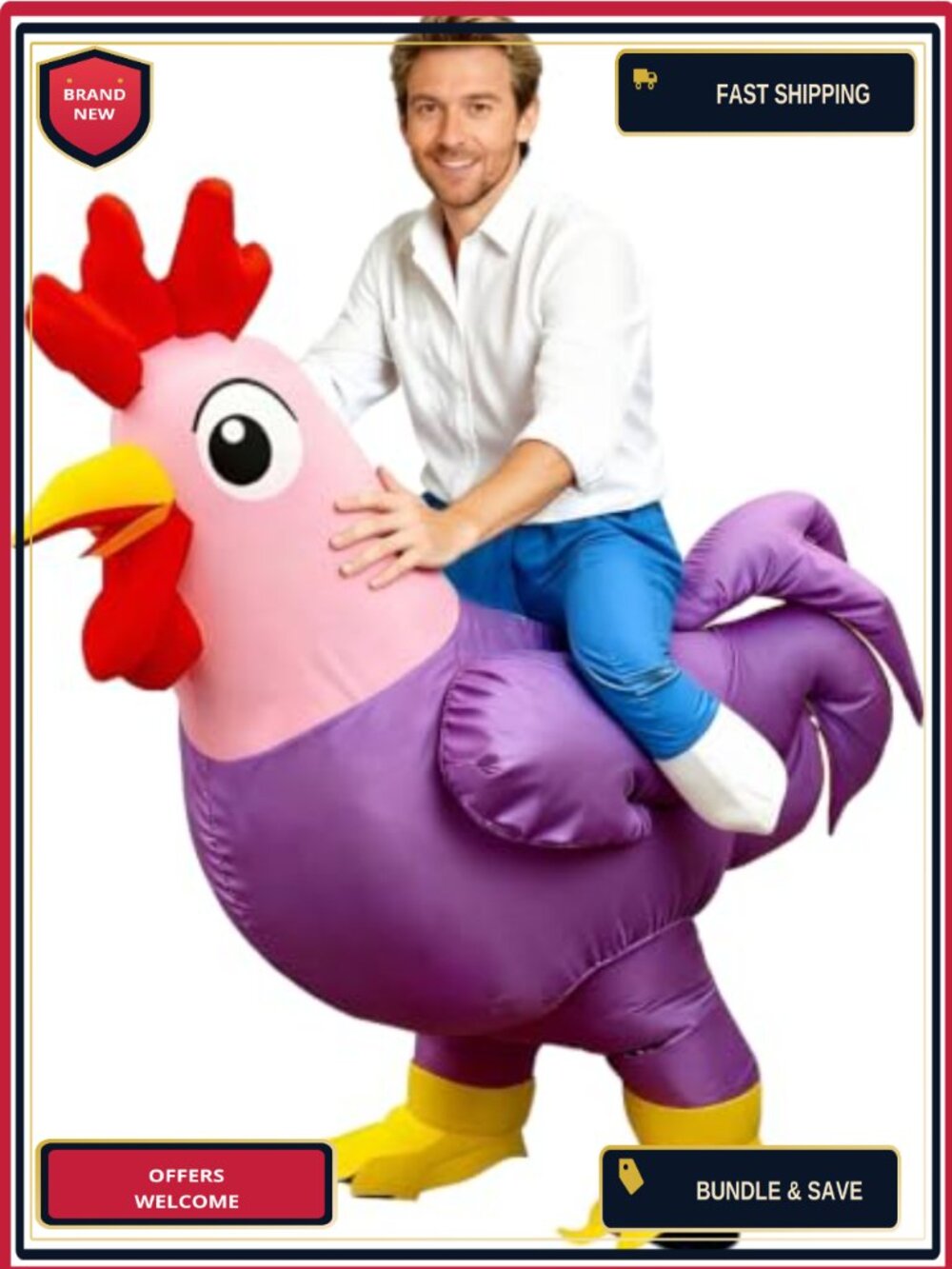 Adult Inflatable Chicken Costume Halloween Cosplay Party